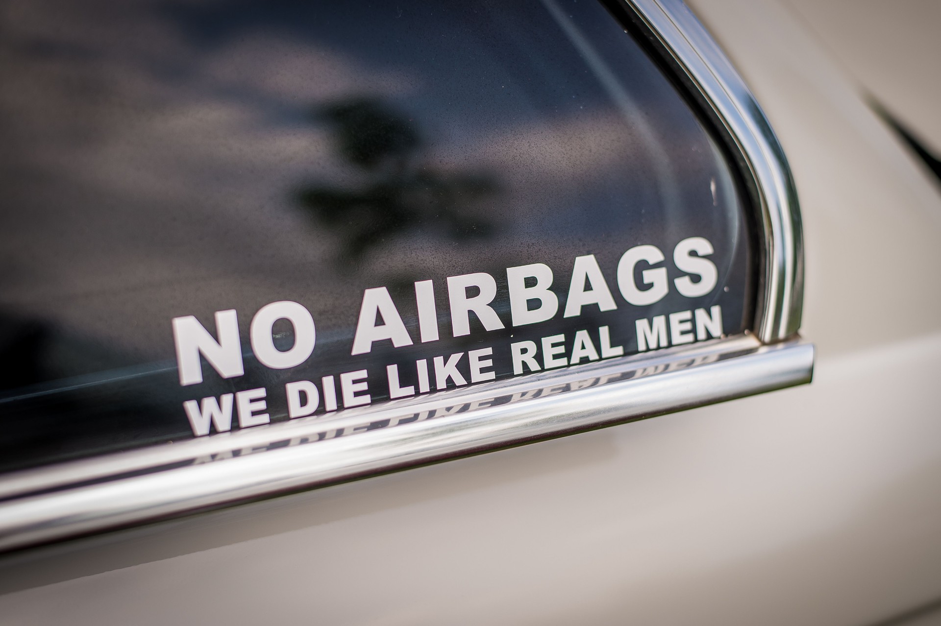 No Airbags We Die Like Real Men Sticker